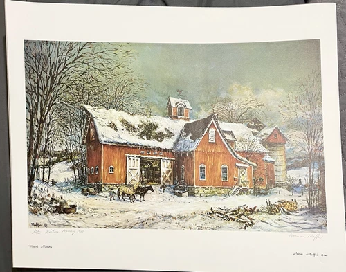 Norman Maffei. 1967 (Winter's Memory 1900") Lithograph Hand Signed  298/300