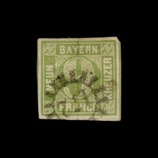 Germany, Bavaria, Scott 6, $16.00, Numeral, 1850-1858, used, 112656