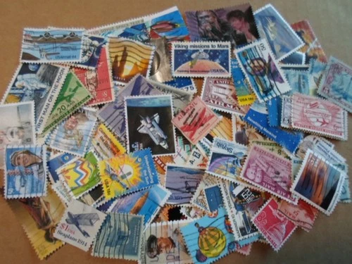 Collection 100 US stamps - 250th Birthday series-#13 First Flight to Outer Space