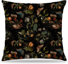 Vintage Botanical Butterfly Pillow Covers 18x18 Double-Sided, Cottagecore Room H
