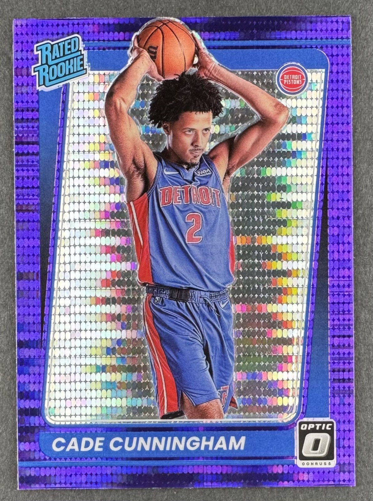 Cade Cunningham 2021 Donruss Optic Rated Rookie Target Purple Pulsar Prizm #161