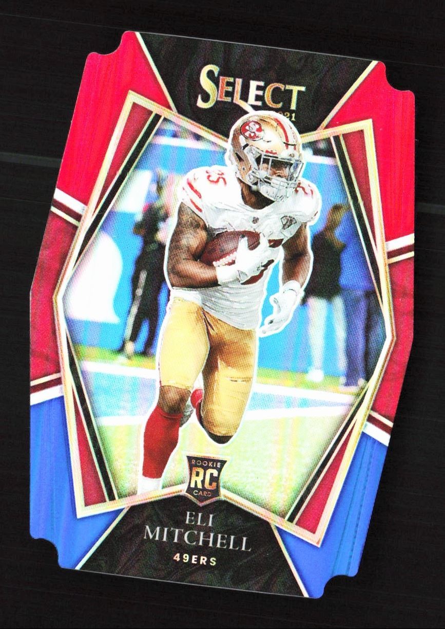 2021 Panini Select Red/Blue Die Cut Eli Mitchell RC San Francisco 49ers #192 *A*