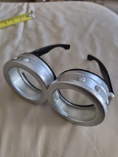 Round Steampunk Goggles Silver Costume Glasses Vintage Style Cosplay