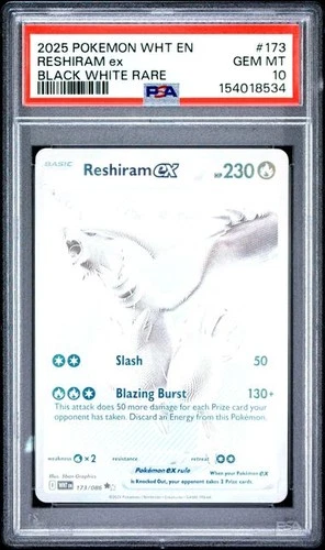 Pokemon Reshiram White Flare Black White Rare #173 PSA 10 Gem Mint