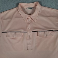 J. Lindeberg Golf Polo Shirt Men Large Pink Fieldsensor Flap Chest Pockets