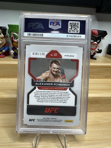 PSA 9 38/149 Alexandr Romanov (RC) Purple Prizm 2022 Panini Prizm UFC #137 - Picture 4 of 4