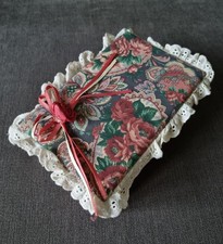 Vintage Floral Fabric Covered Box Keepsake Storage Box with Lace Trim