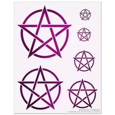 Pentagram Halloween Stencil   Wiccan Witchcraft Pagan Occult Template