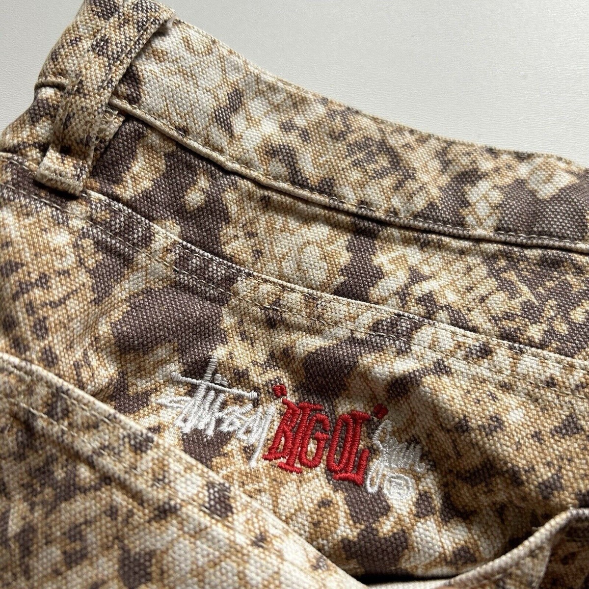 Stussy Washed Canvas Big Ol' Jeans Python Print Size 32 Relaxed
