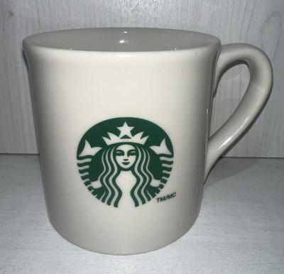 Starbucks Ivory & Green Logo Diner Style Coffee/Tea Mug 14 Ounce dated 2013 EUC