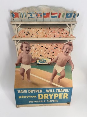 Vintage 1950s Playtex Dryper Store Display Advertisement Stand Up Ephemera