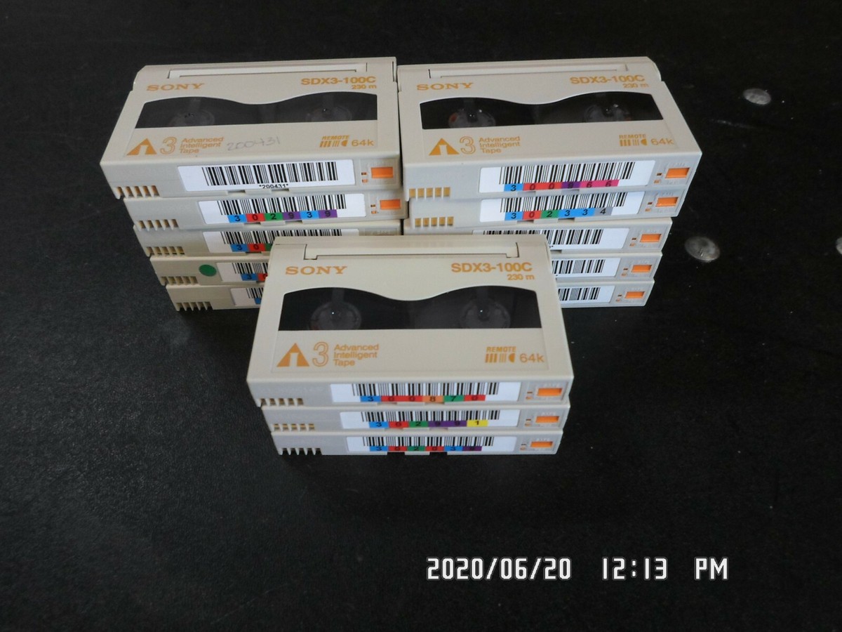 その他 SONY AIT3 DATA CART 100/260GB SDX3-100CN LOT OF 13 Sony SDX3-100C AIT-3 Data Cartridge 100GB/260GB