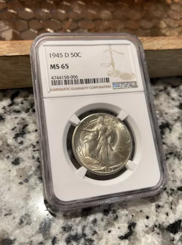 1945 D Walking Liberty Half Dollar MS65 NGC