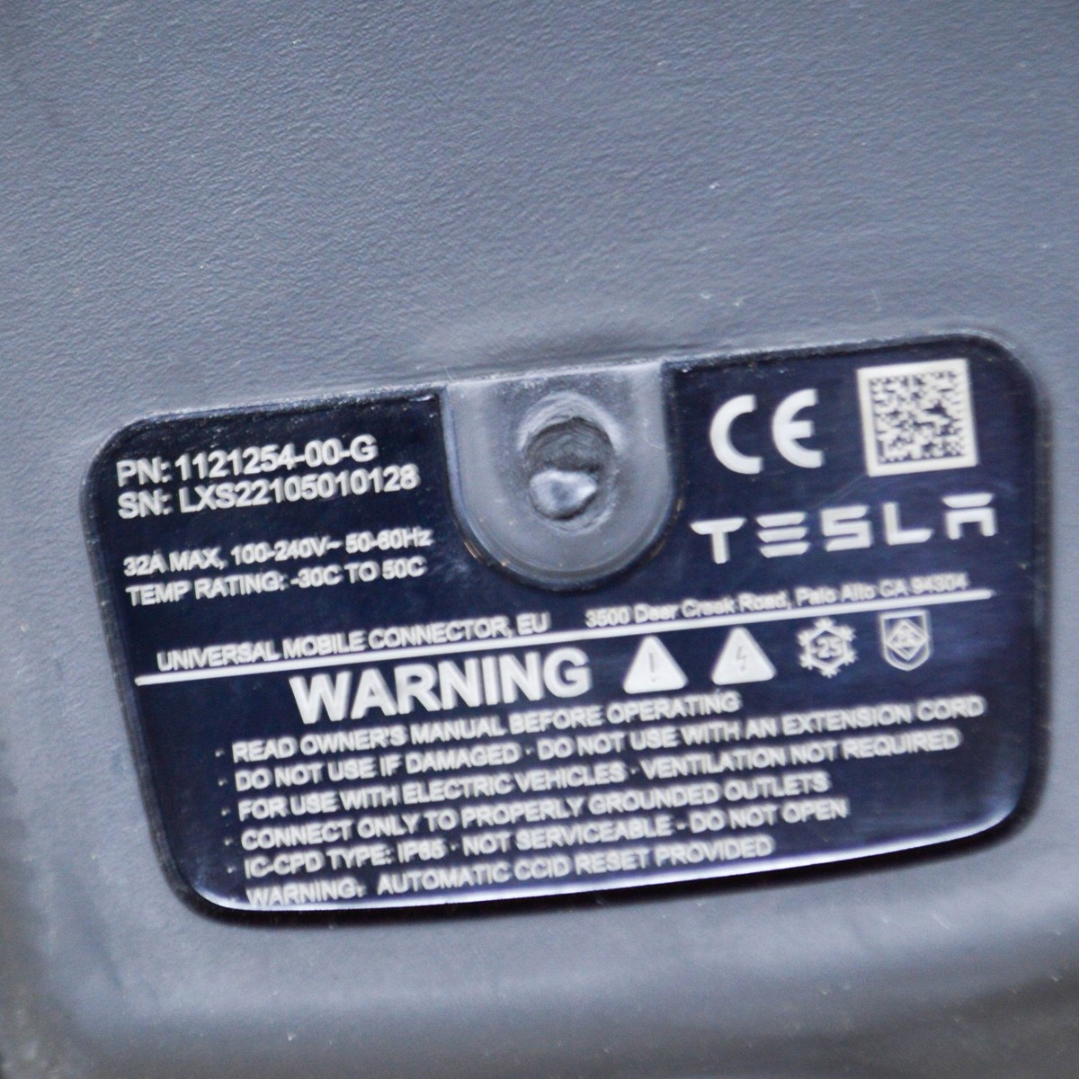 Câble De Charge Batterie Tesla Model 3 / Model Y - Réf. 1121254-00-G - Occasion (prise Manquante)