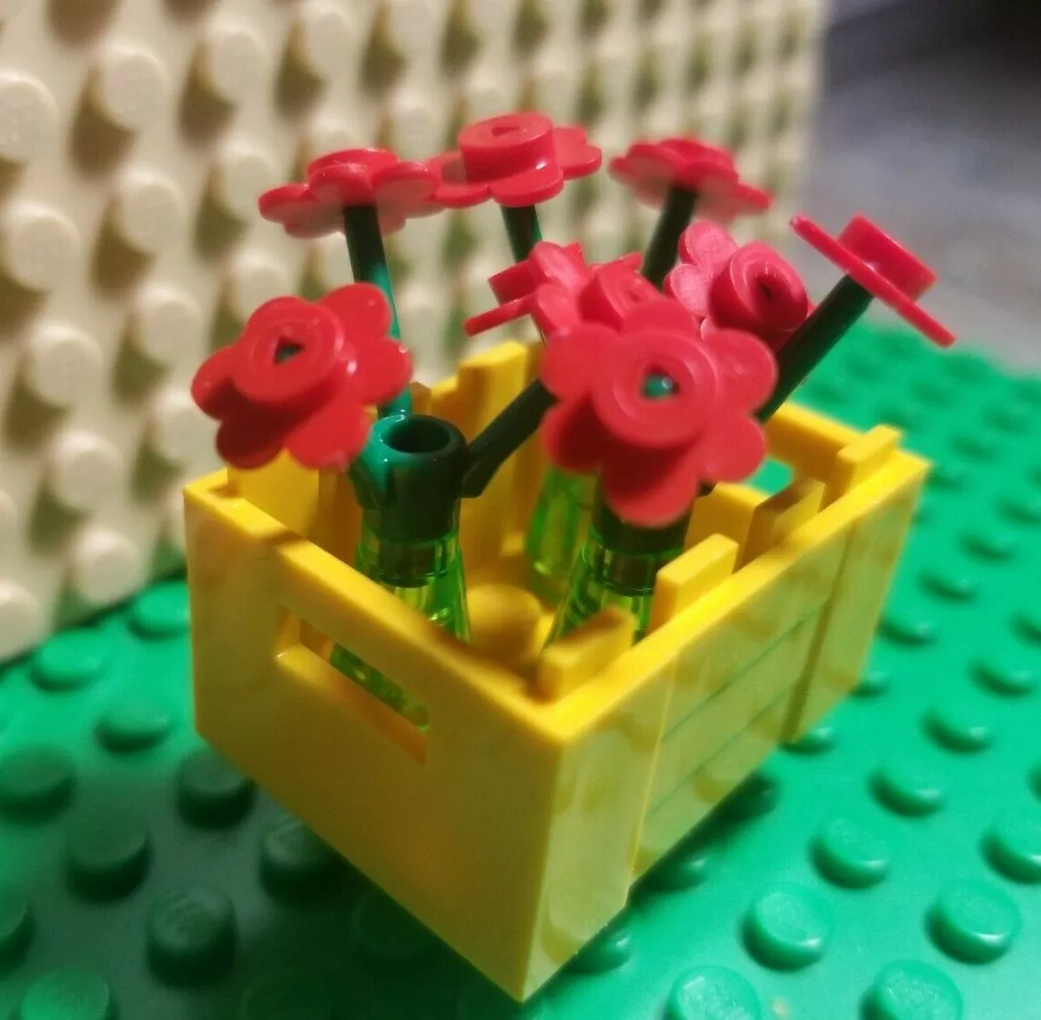 Lego Flowers Red Plants Mini Doll Yellow Crate Friends 3 Bunches Daisy  Petals