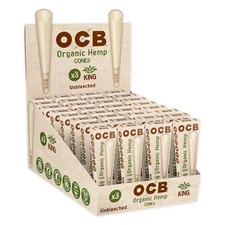 OCB Organic Cones King Size (109mm) Pre Rolled Unbleached Cones (32 x 3 Display)