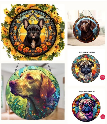 Pomeranian & Rose Flower Wreath #2 Tin Round Dog Sign 20 x 20cm Metal, 3 DESIGNS - Picture 23 of 24