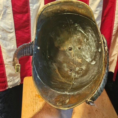 Antico elmetto vigili del fuoco francese ottone SAPEURS POMPIERS arte soccorso - Foto 15 di 15