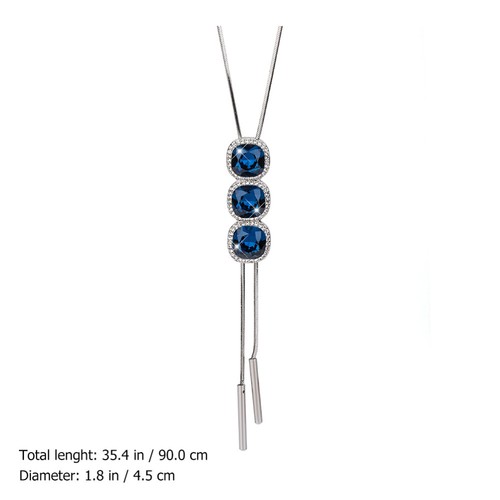Women Sweater Chain Neck Accessory Rhinestone Necklace Gift Necklace - Picture 12 of 12
