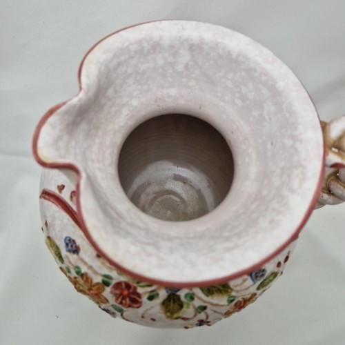 Vase Keramik retro Krug getöpfert Blumen Henkelvase Blumenvase Vintage 20cm - Bild 7 von 12