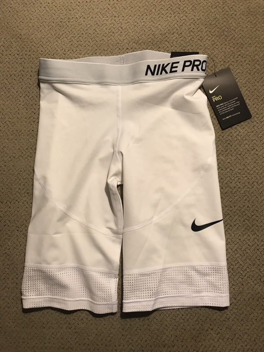 Girls Nike Compression White Running Shorts Large L New $30