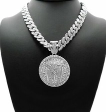 NBA YOUNGBOY 4KT Charm 13mm 16" 18" 20" 24" Iced Cuban Box Lock Chain Necklace