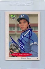 1991 Classic #296 Hipolito Pichardo Chicks Signed Auto *G5330