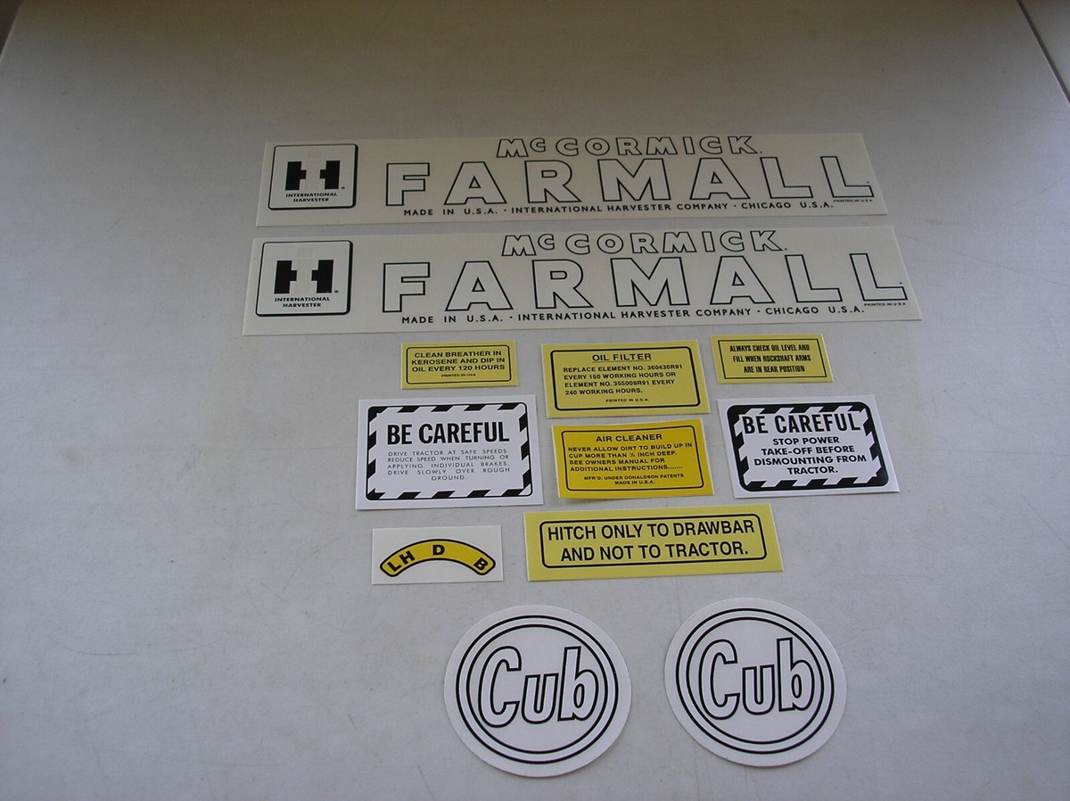 NEW DECAL SET FITS IH FARMALL CUB 1947 MYLAR / #0777 | eBay
