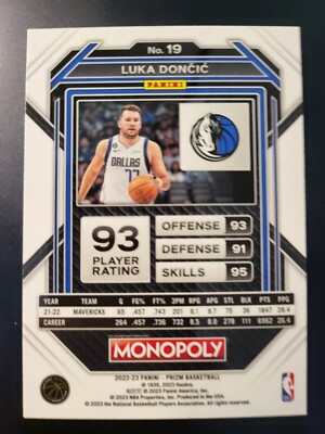 ゲームセンター・ゲームカード LUKA DONCIC 2022-23 Prizm Monopoly Luka Doncic card #19 | eBay