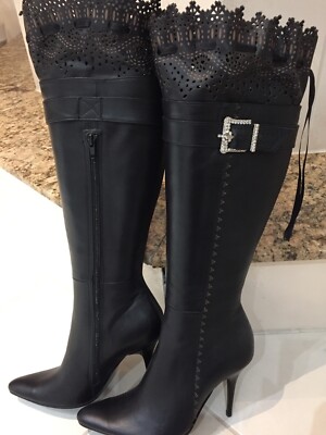 Tolle LederStiefel Gr38 Schwarz mit wunderbaren Details