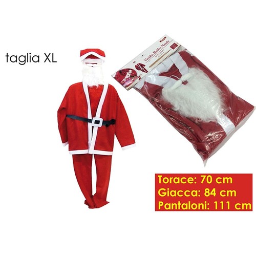 Vestito di babbo natale in rosso per uomo xl grande con cappello barba e  cintura | eBay