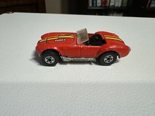 1982 Vintage Hot Wheels Classic Cobra Shelby Race Car Red w/yellow stripes.