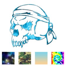 Doo Rag Biker Skull - Vinyl Decal Sticker - Multiple Patterns Sizes - ebn1049
