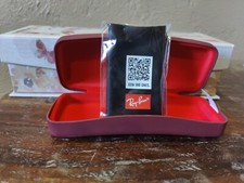 Slim Ray Ban Burgundy Red Glasses Case Hard Shell Hinged with new cleaning cloth