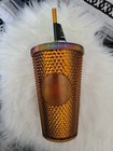 Starbucks 2021 50th YEAR ANNIVERSARY GOLD COPPER STUDDED Grande Tumbler Cup NEW — photo 1
