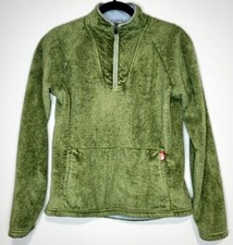 North Face Warm High Pile Fleece 1/4 Zip Pullover Green Women's Sz M