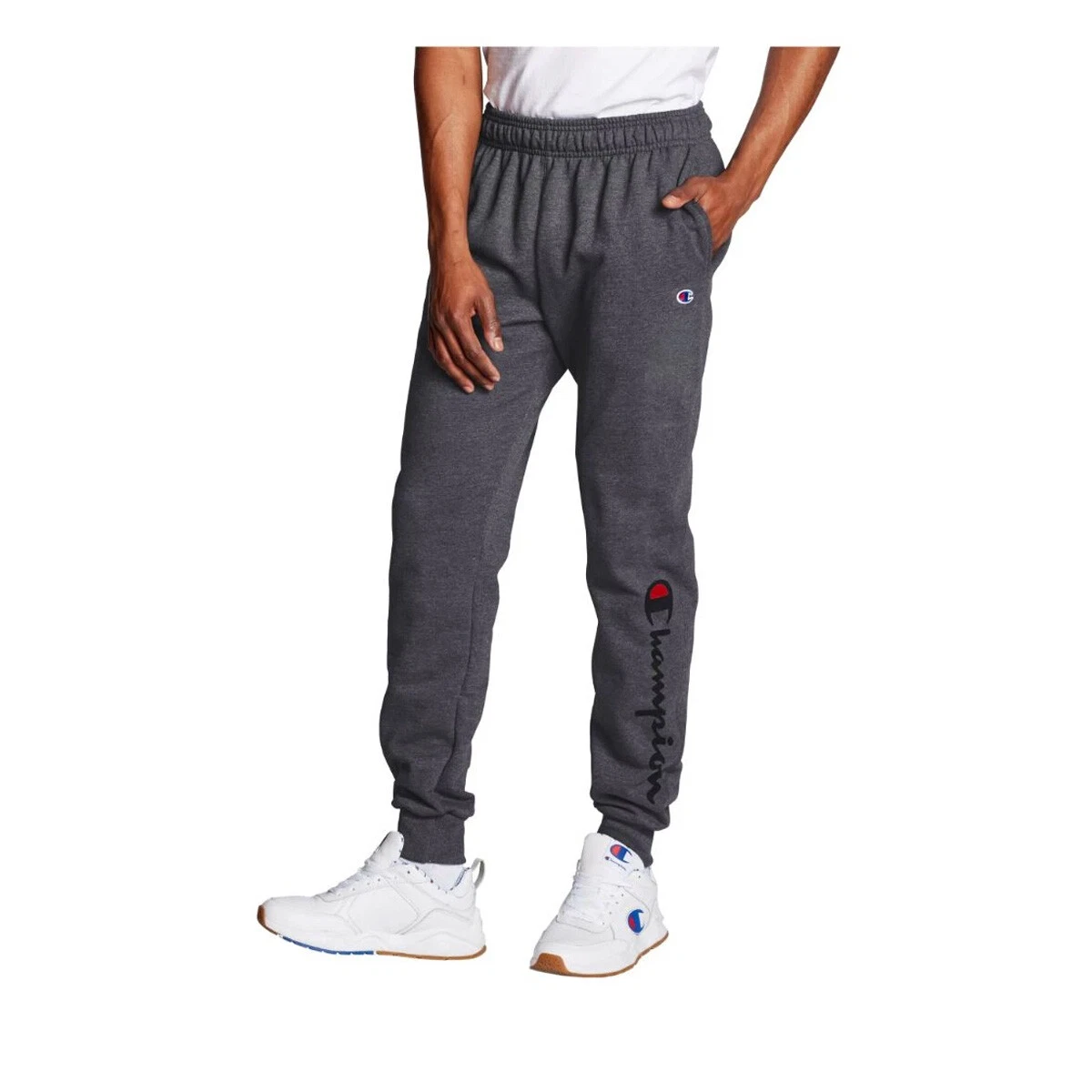 Champion Mens Sweatpants GF22H586296-0OC Granite Heather, Size X-Large