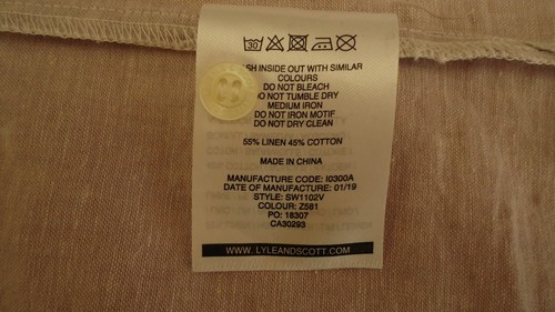 Lyle & Scott size L Linen/Cotton Men's Casual Shirts Short Sleeve Purple NEW - Picture 12 of 12