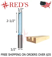 Tideway Carbide IND LC01034088 1/2" X 2-1/2" Long Straight router bit 1/2 shank