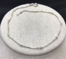 Sterling Silver 925 Beaded Ankle Bracelet 9" X414