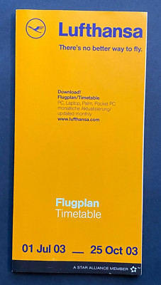 Lufthansa Timetable Effective July 1, 2003