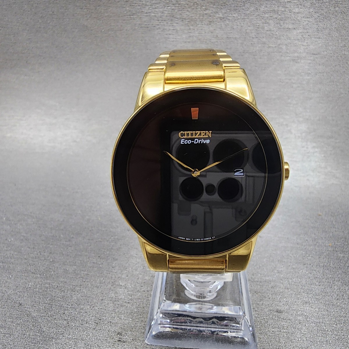 CITIZEN Eco-Drive 腕時計 ブラック/ゴールド Citizen Axiom Eco-Drive Watch Men 40mm Black Dial Gold Tone