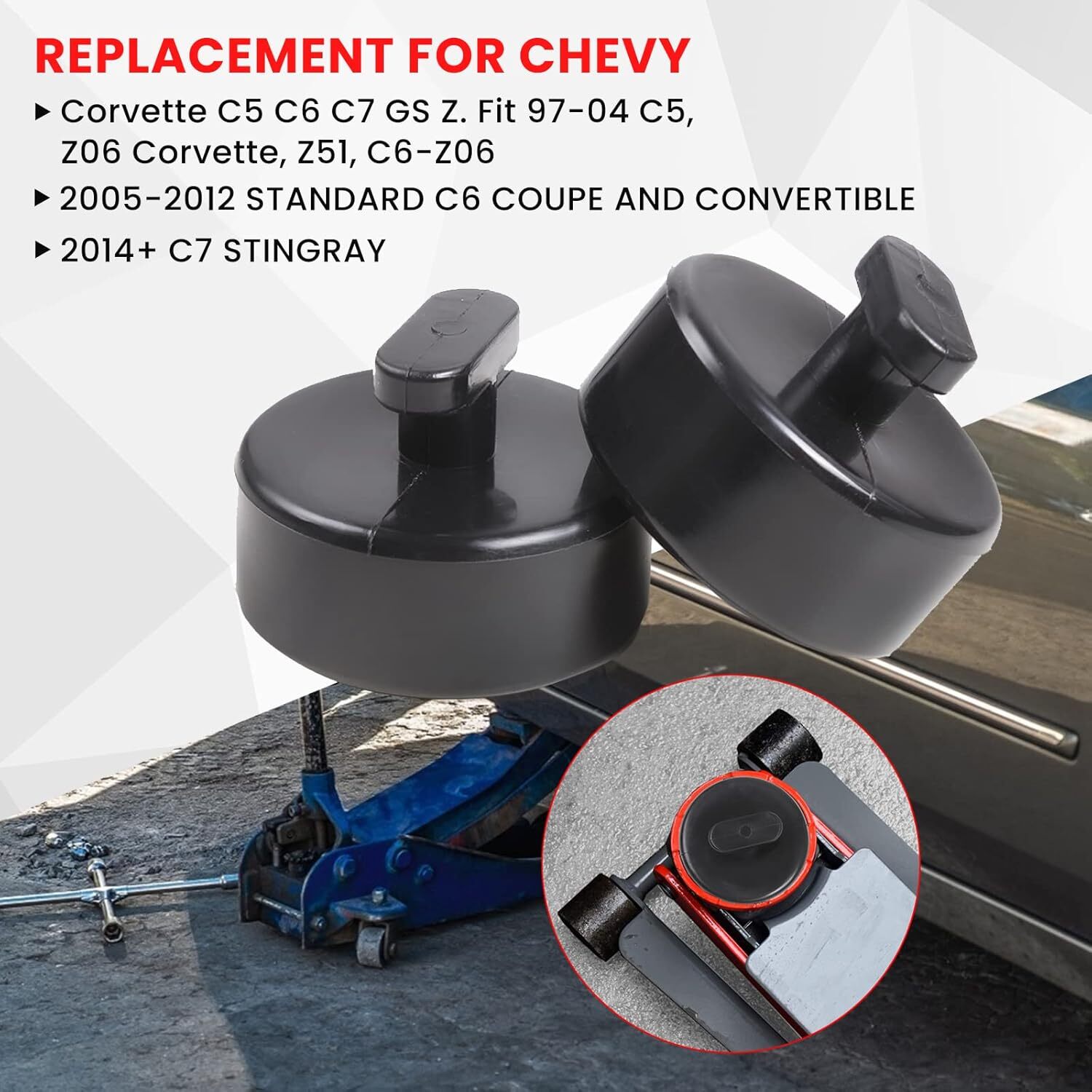 4 Pcs Rubber Jack Pucks Jacking Lift Pad for Chevrolet Corvette C5 C6 C7 GS Z