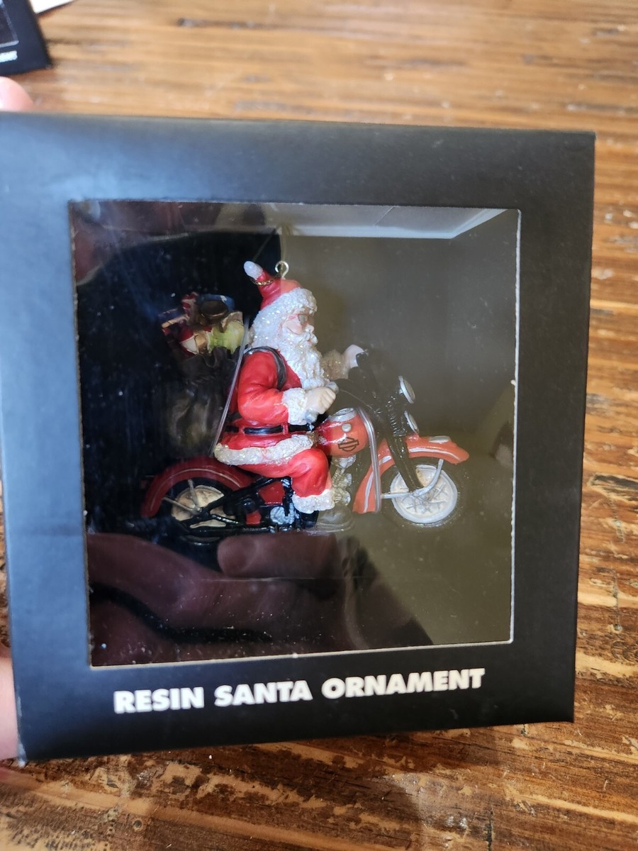 Harley Davidson Motorcycle Christmas Resin Biker Santa Claus
