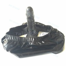 Women Wet Look 9/13cm Stopper Thong G-String Lingerie Strapon Harness Panty