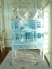 Blue White French Villa Le Chateau Cabinet Hand Painted 1/12 Scale Luxury