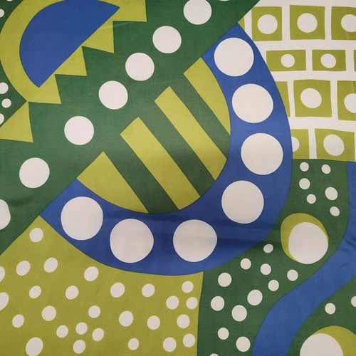 Vera Neumann Lucky Dots Silk Scarf Green Blue White Geometric Design 26" Square - Picture 6 of 12