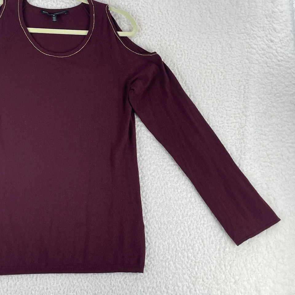 Camisa Casa Blanca Mercado Negro Mujer Talla XL Granate Hombro Frío Manga Larga Foto 4 de 4