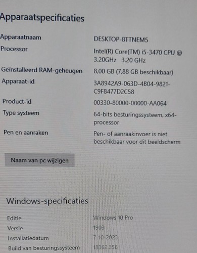 HP Compaq Pro 8200 SFF compleet met 24 inch scherm, toetsenbord en muis. - Afbeelding 6 van 6