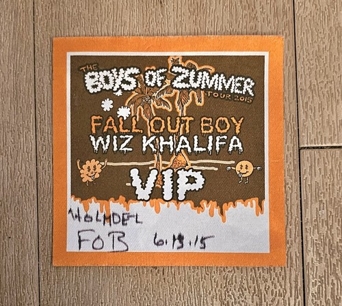 Fall Out Boy Wiz Khalifa VIP Backstage Pass Boys Of Zummer Tour 2015